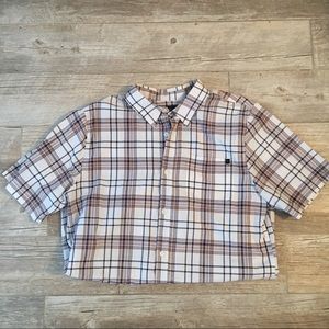 Short sleeve plain button down